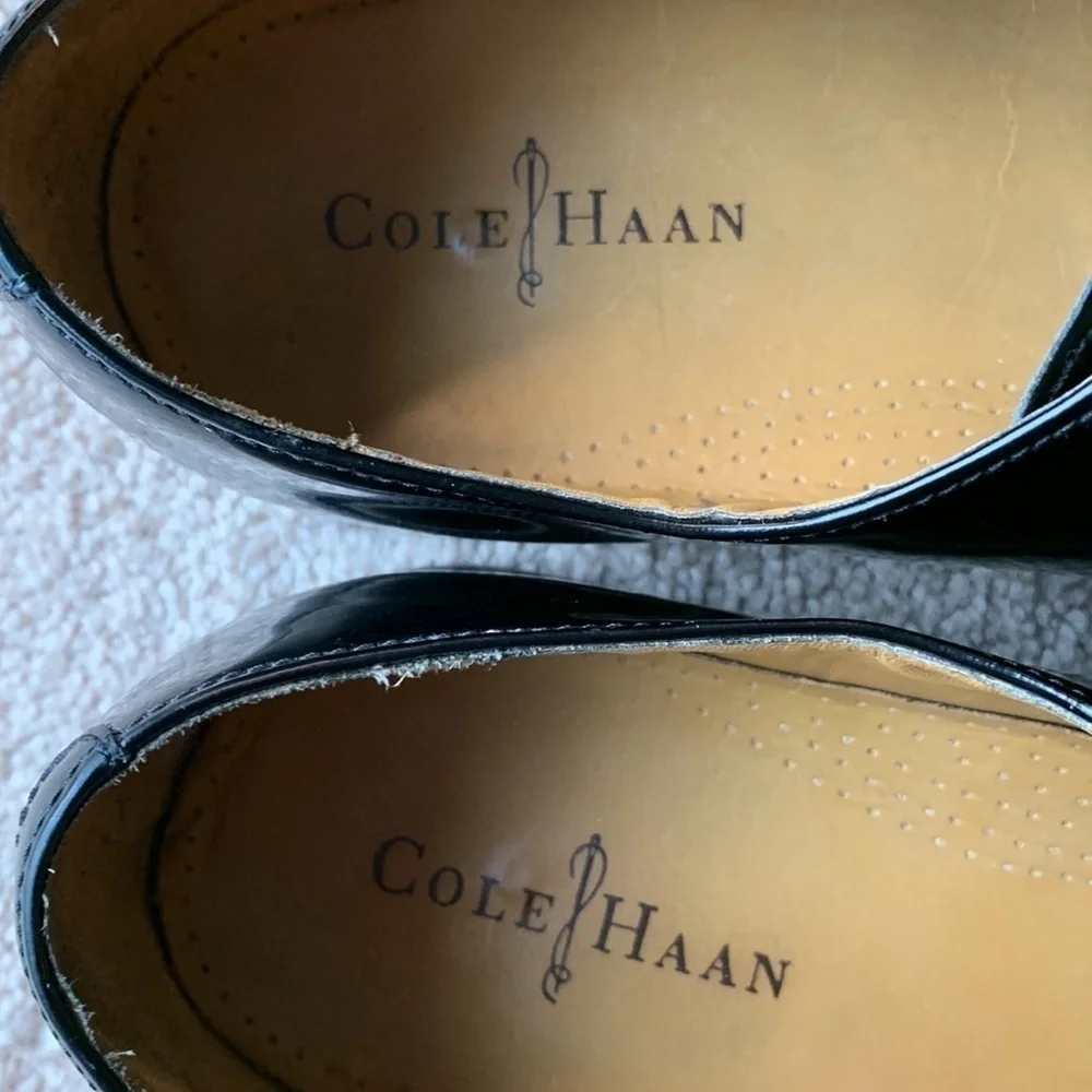 Cole Haan Men's Black Leather Split Toe Oxford Shoes